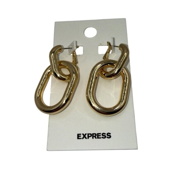Express Jewelry - Express Gold Tone Chunky Chain Link Leverback Earrings NWT MSRP $24